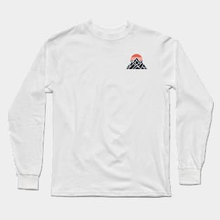 Sundown Summit: Geometric Mountain Sunset Tee Long Sleeve T-Shirt